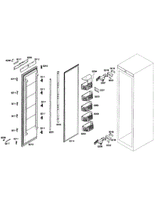 Door Assy parts for Thermador Upright Freezer T24IF70NSP/37 from AppliancePartsPros.com