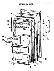 Door parts for Ge Refrigerator TA11SKBL from AppliancePartsPros.com