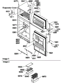 Door, Hinges And Accessories parts for Amana Top-Mount Refrigerator TA18TL-P1304501WL from AppliancePartsPros.com
