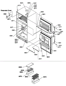 Door, Hinges And Accessories parts for Amana Top-Mount Refrigerator TA20TW-P1306101WW from AppliancePartsPros.com