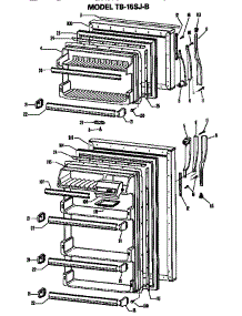 Doors parts for Ge Top-Mount Refrigerator TB15SJBR from AppliancePartsPros.com