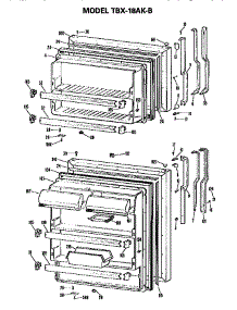 Doors parts for Ge Top-Mount Refrigerator TBX18AKB from AppliancePartsPros.com
