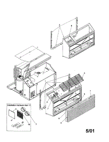 Outer Case Assembly parts for Amana Room Air Conditioner TC10090W2 REV A-TC10090W2 A from AppliancePartsPros.com