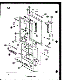 Lower Door Parts (Tr18d-C / P74660-3Wc) (Tr18d-A / P74660-3Wa) (Tr18d-G / P74660-3Wg) (Tr18d / P74660-3W) (Tr18d-L / P74660-3Wl) (Etr18d-C / P74660-4Wc) (Etr18d / P74660-4W) (Etr18d-A / P74660-4Wa) (Etr18d-L / P74660-4Wl) (Etr18d-G / P74660-4Wg) (Tc18d-C / P74660-5Wc) (Tc18d / P parts for Amana Top-Mount Refrigerator TC18D-P74660-5W from AppliancePartsPros.com