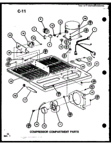 Compressor Compartment Parts (Tc20g / P75535-15W) (Tr20g / P75535-16W) (Tm20g / P75535-17W) (Tc20g / P76512-11W) parts for Amana Top-Mount Refrigerator TC20G-P76512-11W from AppliancePartsPros.com