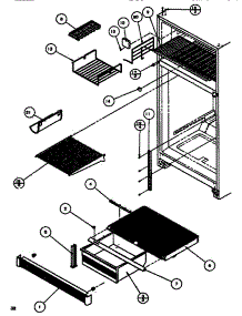 Cabinet Shelving (Tm516q1 / P1135705w) parts for Amana Top-Mount Refrigerator TC522Q-P1135701W from AppliancePartsPros.com