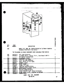 Add On Ice Maker 20 Cu. Ft. (Tr20b-C / P73500-8Wc) (Tr20b-A / P73500-8Wa) (Tr20b-G / P73500-8Wg) (Tr20b / P73500-8W) (Tr20b-L / P73500-8Wl) parts for Amana Top-Mount Refrigerator TCI18B-A-P73500-10WA from AppliancePartsPros.com