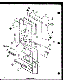 Lower Door Parts (Tm18e-C / P74660-11Wc) (Tm18e / P74660-11W) (Tm18e-A / P74660-11Wa) (Tm18e-L / P74660-11Wl) (Tm18e-G / P74660-11Wg) (Tr18e-C / P74660-13Wc) (Tr18e-A / P74660-13Wa) (Tr18e-G / P74660-13Wg) (Tr18e / P74660-13W) (Tr18e-L / P74660-13Wl) (Tc18e-C / P74660-14Wc) (T parts for Amana Top-Mount Refrigerator TCI18E-C-P74660-16WC from AppliancePartsPros.com