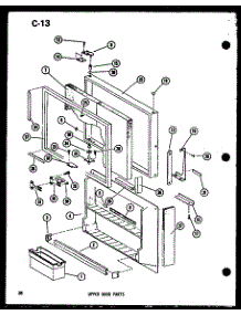 Upper Door Parts (Td23f-C / P75288-6Wc) (Td23f / P75288-6W) (Td23f-A / P75288-6Wa) (Td23f-L / P75288-6Wl) (Td23f-G / P75288-6Wg) parts for Amana Top-Mount Refrigerator TCI20F-L-P75288-9WL from AppliancePartsPros.com