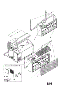Front Assembly parts for Amana Room Air Conditioner TE07090W1 REV A-TE07090W1 A from AppliancePartsPros.com