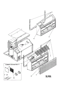 Front Assembly parts for Amana Room Air Conditioner TE9095W2B from AppliancePartsPros.com