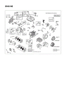 Engine Breakdown parts for Husqvarna Front-Tine Tiller TF224-96083001100 from AppliancePartsPros.com