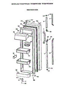 Fresh Food Door parts for Ge Side-By-Side Refrigerator TFX30PRTAAA from AppliancePartsPros.com