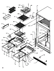 Cabinet Shelving (Tz22r3e / P1181601we) (Tz22r3l / P1181601wl) (Tz22r3w / P1181601ww) (Tzi22r3e / P1182003we) (Tzi22r3l / P1182003wl) (Tzi22r3w / P1182003ww) parts for Amana Top-Mount Refrigerator TG18R2-P1181701WL from AppliancePartsPros.com