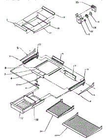 Cabinet Shelving parts for Amana Top-Mount Refrigerator TG18S3L-P1194601W from AppliancePartsPros.com