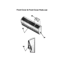 Front Cover parts for Friedrich Heating Cooling Combined Unit THC12R25 from AppliancePartsPros.com