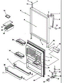 Refrigerator Door parts for Amana Top-Mount Refrigerator THI18S3L-P1195403WL from AppliancePartsPros.com