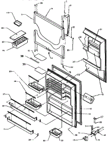 Refrigerator Door parts for Amana Top-Mount Refrigerator THI18S3W-P1195401W from AppliancePartsPros.com