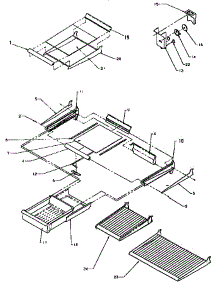 Cabinet Shelving parts for Amana Top-Mount Refrigerator THI18S3W-P1195401W from AppliancePartsPros.com