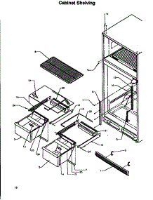 Cabinet Shelving parts for Amana Top-Mount Refrigerator THI18S3W-P1195401WW from AppliancePartsPros.com