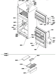 Door, Hinges And Accessories parts for Amana Top-Mount Refrigerator THI18TE-P1310701WE from AppliancePartsPros.com