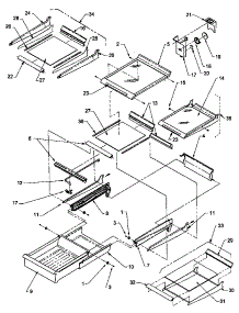 Cabinet Shelving parts for Amana Top-Mount Refrigerator THI21S3W-P1194701WW from AppliancePartsPros.com