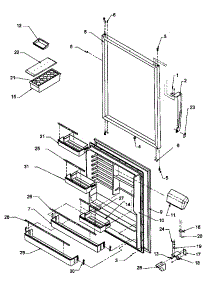 Refrigerator Door Assembly parts for Amana Top-Mount Refrigerator THI21S3W-P1194708WW from AppliancePartsPros.com