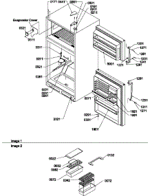 Door, Hinges And Accessories parts for Amana Top-Mount Refrigerator THI21TW-P1302602WW from AppliancePartsPros.com