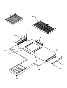 Refrigerator Shelving And Drawers parts for Amana Top-Mount Refrigerator TJ18R3L-P1181712WL from AppliancePartsPros.com