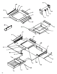 Cabinet Shelving parts for Amana Top-Mount Refrigerator TK18R3W-P1181710WW from AppliancePartsPros.com