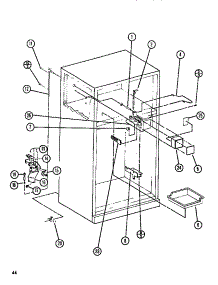 Cabinet (Tli22n / P1106224w) parts for Amana Top-Mount Refrigerator TLI18N-P1106220W from AppliancePartsPros.com
