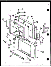 Upper Door Parts (Tm-516F-C / P75658-6Wc) (Tm-516F-A / P75658-6Wa) (Tm-516F-G / P75658-6Wg) (Tm-516F / P75658-6W) (Tm-516F-L / P75658-6Wl) (Tm-516E-C / P74645-15Wc) (Tm-516E / P74645-15W) (Tm-516E-A / P74645-15Wa) (Tm-516E-L / P74645-15Wl) (Tm-516E-G / P74645-15Wg) (Tm-516F- parts for Amana Top-Mount Refrigerator TM-516F-1-A-P75658-9WA from AppliancePartsPros.com