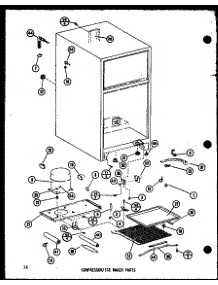 Compressor / Ice Maker Parts (Tm14g-C / P75658-14Wc) (Tm14g / P75658-14W) (Tm14g-A / P75658-14Wa) (Tm14g-L / P75658-14Wl) (Tm14g-G / P75658-14Wg) (Tm14g-1 / P75658-15W) (Tm14g-1-G / P75658-15Wg) (Tm14g-1-A / P75658-15Wa) (Tm14g-1-C / P75658-15Wc) (Tm14g-1-L / P75658-15Wl) (Tm1 parts for Amana Top-Mount Refrigerator TM14G-1-G-P75658-18WG from AppliancePartsPros.com