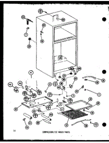 Compressor / Ice Maker Parts (Tm14h-C / P77052-3Wc) (Tm14h / P77052-3W) (Tm14h-A / P77052-3Wa) (Tm14h-L / P77052-3Wl) (Tm14h-G / P77052-3Wg) (Tm14h-1-L / P77052-4Wl) (Tm14h-1-A / P77052-4Wa) (Tm14h-1-G / P77052-4Wg) (Tm14h-1-C / P77052-4Wc) (Tm14h-1 / P77052-4W) parts for Amana Top-Mount Refrigerator TM14H-P77052-3W from AppliancePartsPros.com