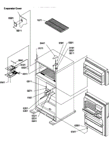 Door Hinges And Freezer Shelf parts for Amana Top-Mount Refrigerator TM18V2L-P1318001WL from AppliancePartsPros.com