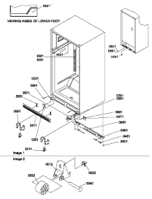 Ladders, Lower Cabinet And Rollers parts for Amana Top-Mount Refrigerator TM18V2W-P1318002WW from AppliancePartsPros.com