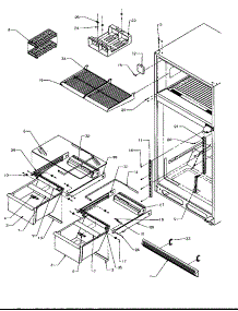 Cabinet Shelving (Tp19r3e / P1181905we) (Tp19r3l / P1181905wl) (Tp19r3w / P1181905ww) parts for Amana Top-Mount Refrigerator TPI21A3W-P1182005WW from AppliancePartsPros.com