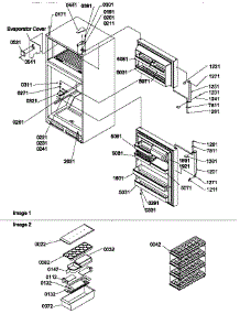 Door, Hinges And Accessories parts for Amana Top-Mount Refrigerator TR18VL-P1307401WL from AppliancePartsPros.com