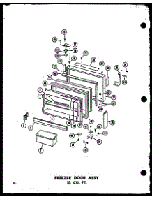 Freezer Door Assy 23 Cu. Ft. (Td23b-C / P73500-9Wc) (Td23b / P73500-9W) (Td23b-A / P73500-9Wa) (Td23b-L / P73500-9Wl) (Td23b-G / P73500-9Wg) parts for Amana Top-Mount Refrigerator TR20B-P73500-8W from AppliancePartsPros.com