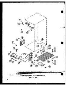Compressor & Condenser 23 Cu. Ft. (Td23b-C / P73500-9Wc) (Td23b / P73500-9W) (Td23b-A / P73500-9Wa) (Td23b-L / P73500-9Wl) (Td23b-G / P73500-9Wg) parts for Amana Top-Mount Refrigerator TR20B-P73500-8W from AppliancePartsPros.com