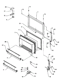 Fz Door Assy parts for Amana Top-Mount Refrigerator TR21S4E-P1196101WE from AppliancePartsPros.com