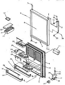Refrigerator Door parts for Amana Top-Mount Refrigerator TR21S4E-P1196103WE from AppliancePartsPros.com
