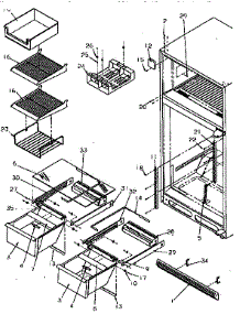 Cabinet Shelving parts for Amana Top-Mount Refrigerator TR21S4E-P1196103WE from AppliancePartsPros.com