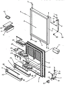 Refrigerator Door parts for Amana Top-Mount Refrigerator TR21S4L-P1196103WL from AppliancePartsPros.com