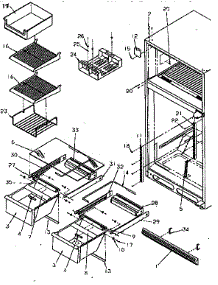 Cabinet Shelving parts for Amana Top-Mount Refrigerator TR21S4L-P1196103WL from AppliancePartsPros.com