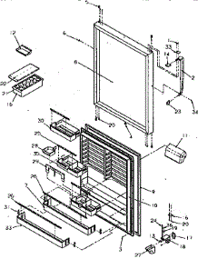 Refrigerator Door parts for Amana Top-Mount Refrigerator TR21S4L-P1196103WW from AppliancePartsPros.com