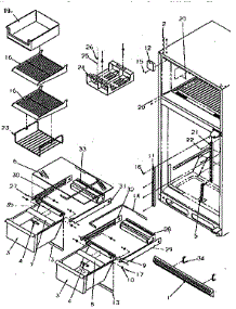 Cabinet Shelving parts for Amana Top-Mount Refrigerator TR21S4L-P1196103WW from AppliancePartsPros.com