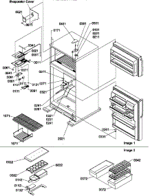 Door Hinges And Freezer Shelf parts for Amana Top-Mount Refrigerator TR21V2W-P1316001WW from AppliancePartsPros.com