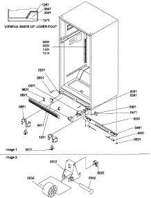 Ladders, Lower Cabinet And Rollers parts for Amana Top-Mount Refrigerator TR21VW-P1309401WW from AppliancePartsPros.com