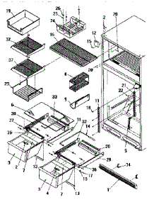 Cabinet Shelving parts for Amana Top-Mount Refrigerator TR22S4W-P1196202WW from AppliancePartsPros.com